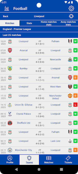Football Stats Lite Screenshot 3