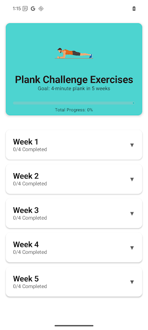 Plank Challenge Exercises Screenshot 0