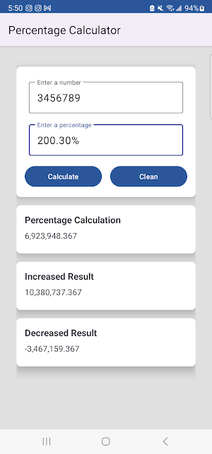 Percentage Calculator Screenshot 1