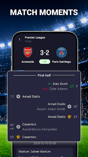Live Football Stream HD Score Screenshot 2