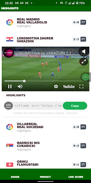 GOALS VIDEO HIGHLIGHTS Screenshot 1