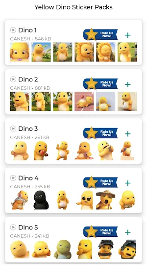 Yellow Dino Stickers for WA Screenshot 0
