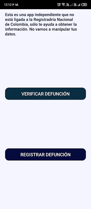 Registro de Defunción Colombia Screenshot 0