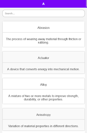 Mechanical Engineer Dictionary Screenshot 1