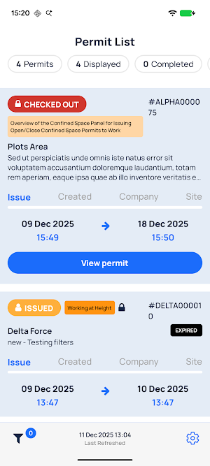 Permit To Work Screenshot 0