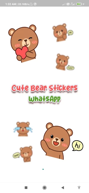 Cute Bear Stickers WhatsApp Screenshot 0