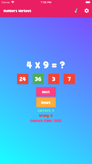 Number Workout Screenshot 2