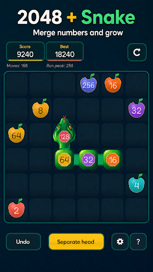 HeadShift: 2048 Snake Puzzle Screenshot 0