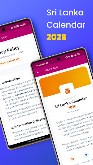 Sri Lanka Calendar 2026 Screenshot 1