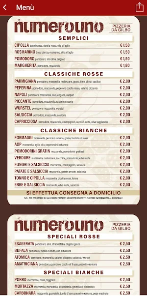 APP Numerouno Pizzeria Jesi Screenshot 2