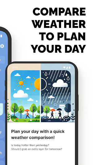 Yesterday Weather vs Today Screenshot 1