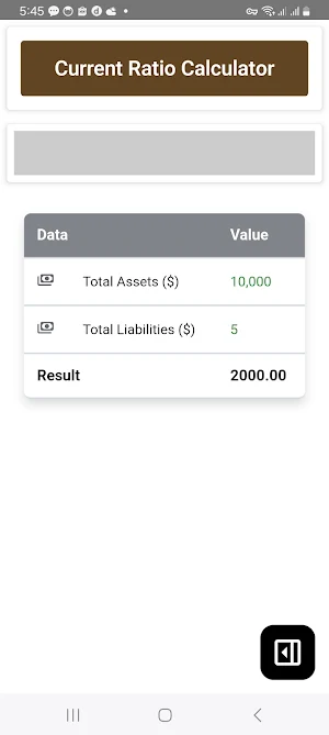 Current Ratio Calculator Screenshot 3