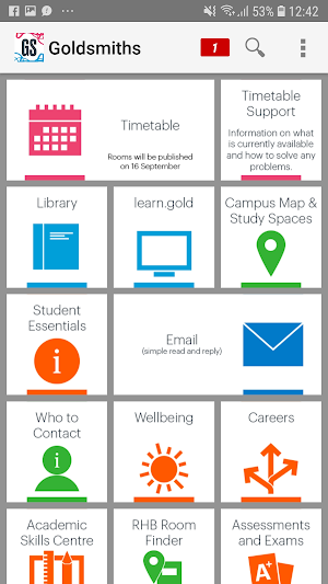 Goldsmiths Student App Screenshot 0