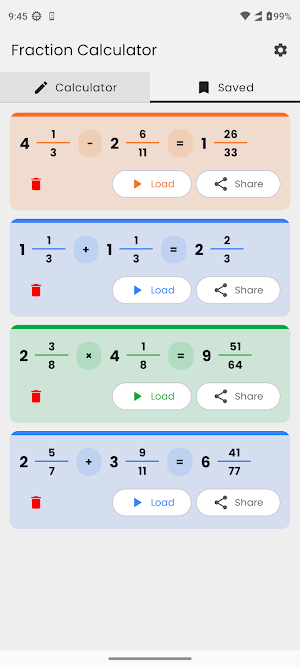 Fraction Calculator Math Screenshot 2