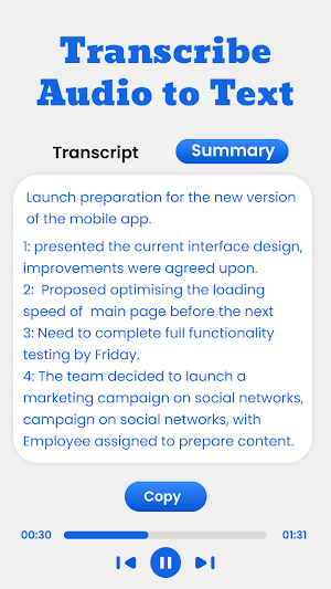 Audio to Text : AI Transcriber Screenshot 3