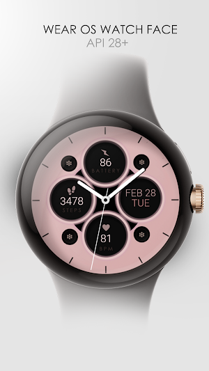 Pink pastel analog watch face Screenshot 0