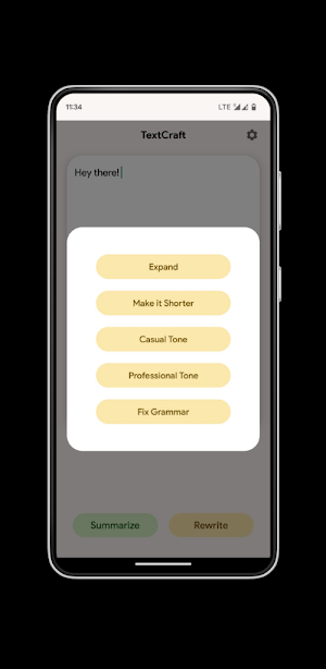 TextCraft - Summarize, Rewrite Screenshot 1