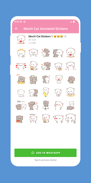 Mochi Cat Animated Stickers Screenshot 2