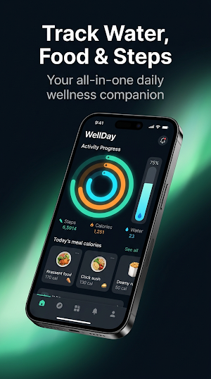 WellDay: Water, Food & Health Screenshot 0