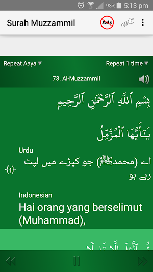 Surah Al-Muzzammil سورة المزمل Screenshot 1