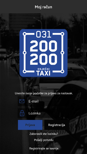 Osječki taxi – aplikacija za naručivanje Screenshot 0