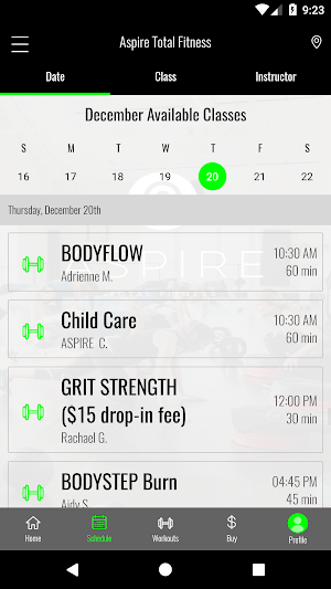 ASPIRE TOTAL FITNESS Screenshot 1