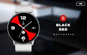 Black Red MX Watch Face Screenshot 0