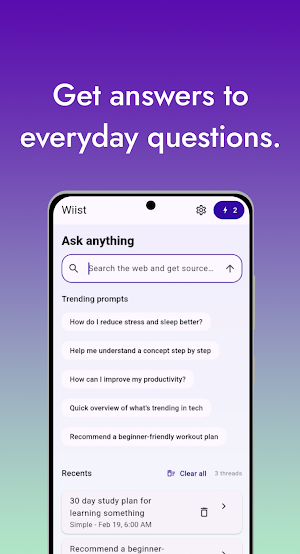Wiist - AI Search Engine Screenshot 1