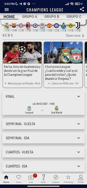 Champions League Score & Video Screenshot 0