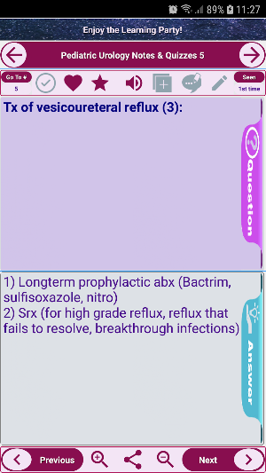 Pediatric urology: Exam Review Notes and Quizzes. Screenshot 1