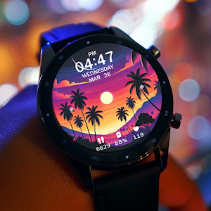 Key WF63 Sunset Watch Face Screenshot 1