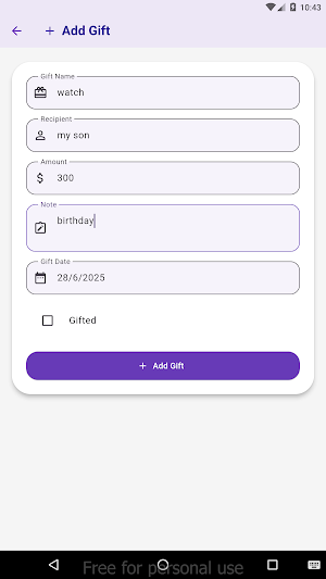 Gift Expense Journal screenshot 3