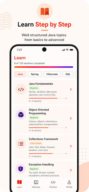 Java Backend Engineer - Learn Screenshot 1