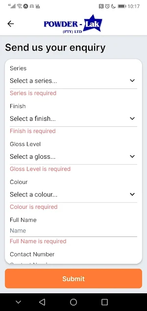 Powder-Lak Custom Products Screenshot 1