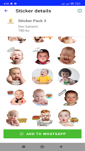 autocollants de bébés mignons Screenshot 0