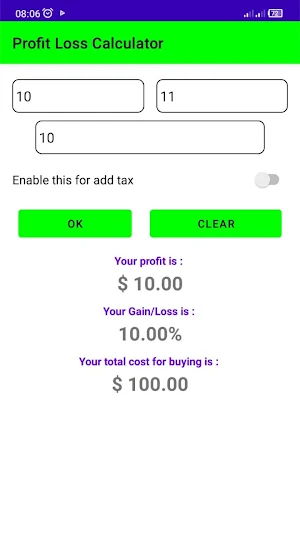 Profit Loss Calculator Screenshot 1