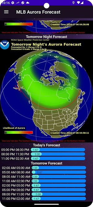 MLB Aurora Forecast Screenshot 2