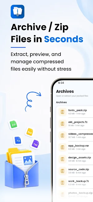 Easy Unzip / Zip Files Screenshot 0
