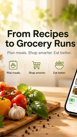 RecipeRun: Meal & Grocery List Screenshot 0