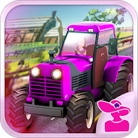 Pink Girl Farm Truck Driver