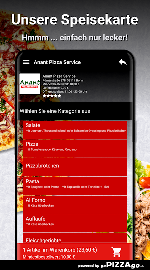 Anant Pizza Service Bonn Screenshot 3