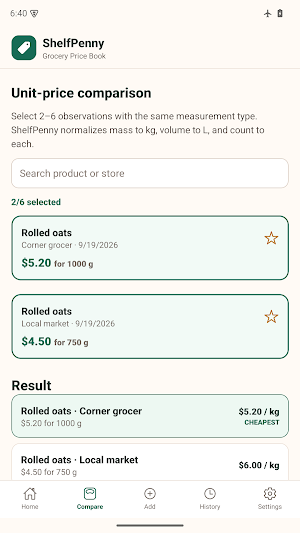 ShelfPenny: Grocery Price Book Screenshot 1