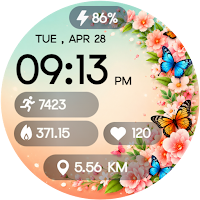 Floral Butterfly Digital Watch