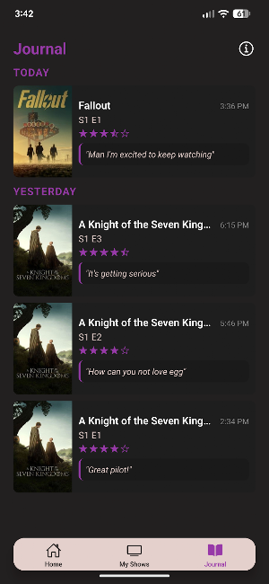 Cued | TV Show Tracker Screenshot 3