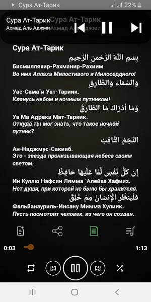 Сура Ат-Тарик аудио Screenshot 3