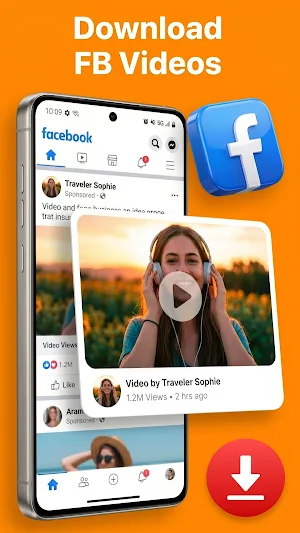 Video downloader 4R Facebook Screenshot 0