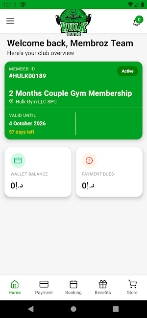 Hulk Gym App Screenshot 0