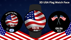 3D USA Flag Watch Face Screenshot 2
