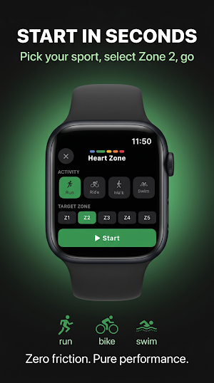 Zone 2 Heart Rate Training App Screenshot 1