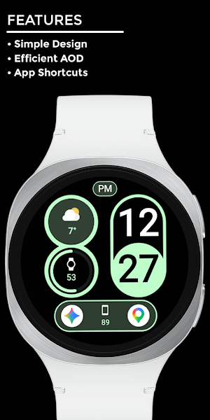 Night 32D - Digital Watch Face Screenshot 1